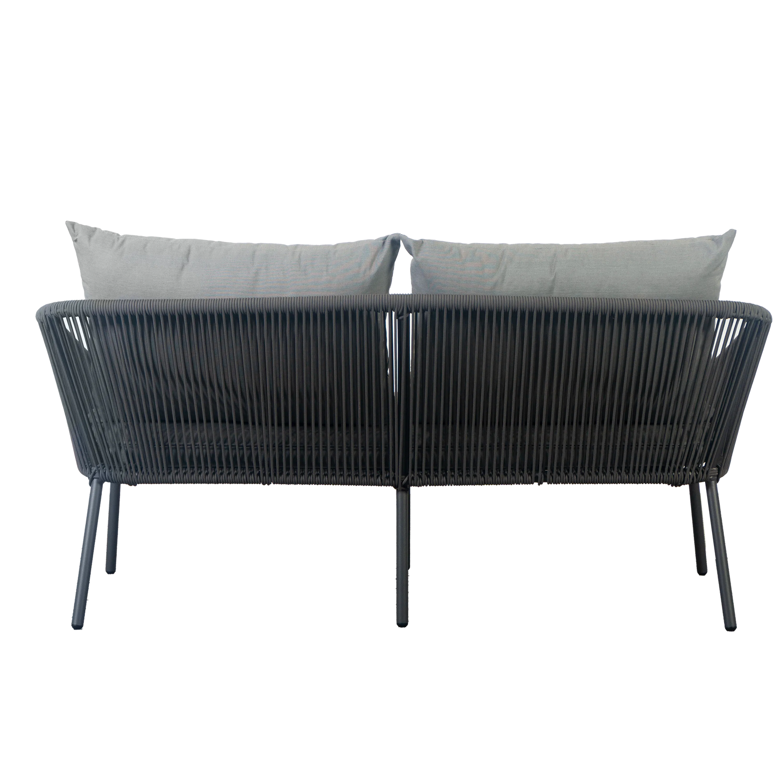 Gartenlounge Set Finqa Eindhoven 4-Sitzer mit Tisch – Rope-Design, grau