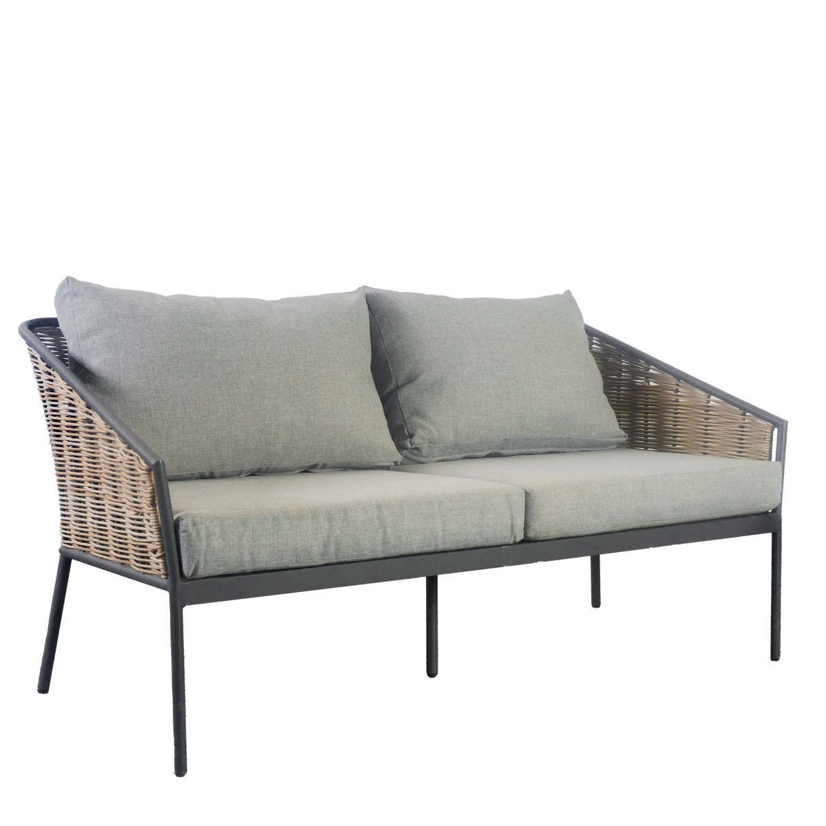 Gartenlounge Set Finqa Como 4-Sitzer mit Tisch – Rattan-Optik, hellgrau