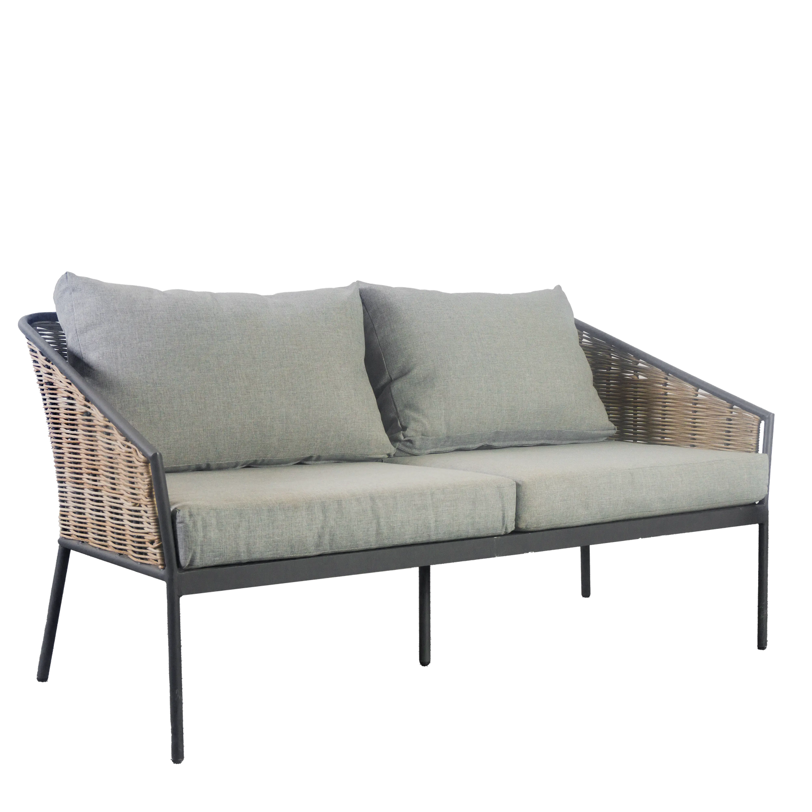 Gartenlounge Set Finqa Como 4-Sitzer mit Tisch – Rattan-Optik, hellgrau